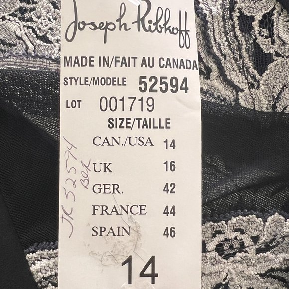 NWT Joseph Ribkoff Sheer Black & Lace Stretch Blouse - Size Medium Large - Picture 12 of 12